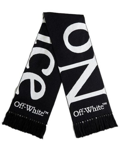 Off-White c/o Virgil Abloh Off- Logo Scarf With No Offence Slogan - Black