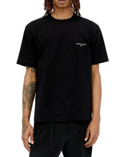 Comme des Garçons Logo Printed Crewneck T-shirt - Black