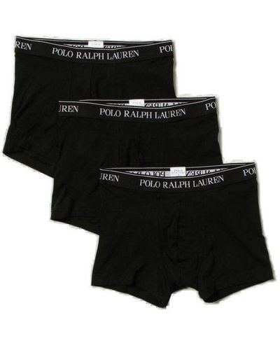 Polo Ralph Lauren Logo Band Three-pack Trunks - Black