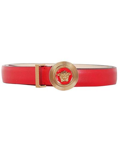 Versace Thin Logo Belt - Red