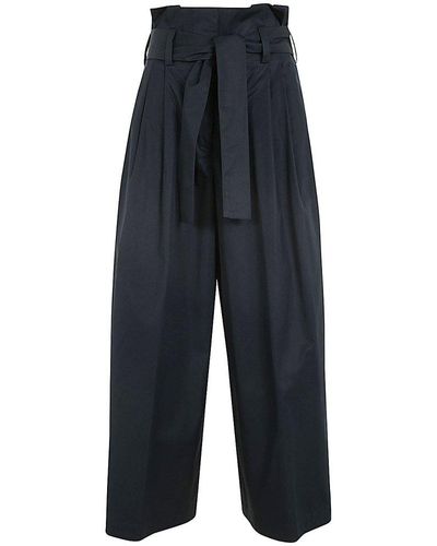 Aspesi Wide-leg Pleated Trousers - Blue