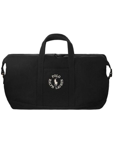 Polo Ralph Lauren Logo Embroidered Zipped Duffle Bag - Black