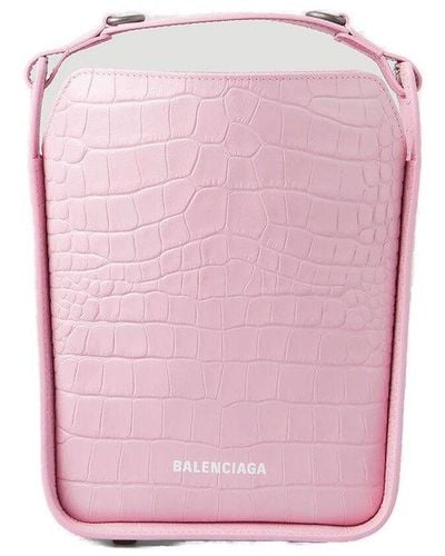 Balenciaga Logo Printed Tote Bag - Pink