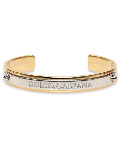 Dolce & Gabbana Rigid Bracelet With Logo - Natural