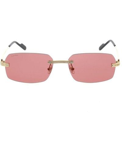 Cartier Rectangular Frame Sunglasses - Pink