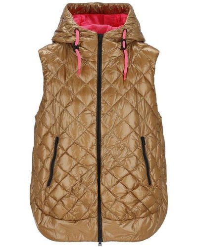 Herno Quilted Sleeveless Hooded Coat - Brown