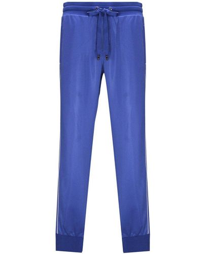 Dolce & Gabbana Logo Plaque Drawstring Track Trousers - Blue