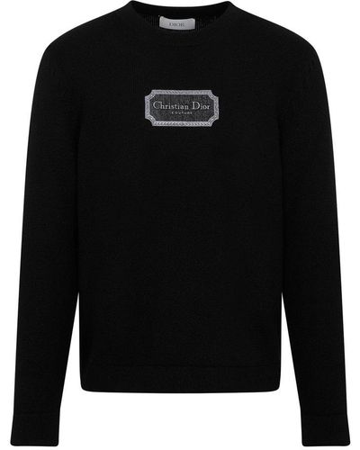 Dior Logo Detailed Knit Sweater - Black