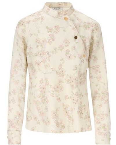 Loro Piana Floral-printed Long-sleeved Shirt - White
