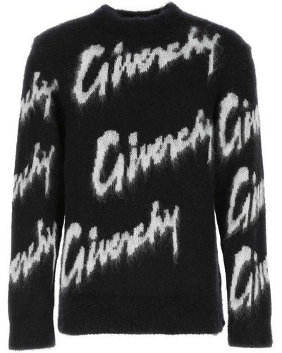 Givenchy logo-intarsia wool jumper - Black