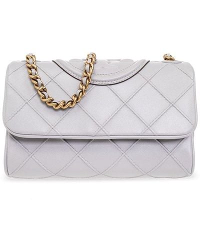 Tory Burch Fleming Convertible Foldover Small Shoulder Bag - White