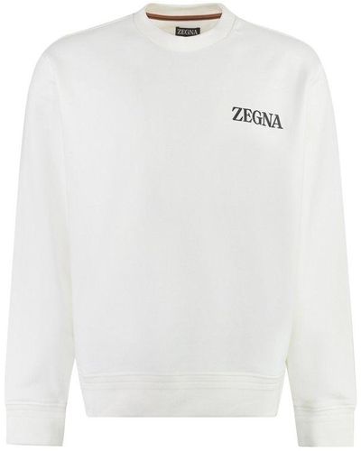 Zegna Cotton Crew-neck Sweatshirt - White