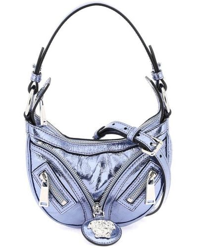 Versace Repeat Zip-up Small Shoulder Bag - Blue