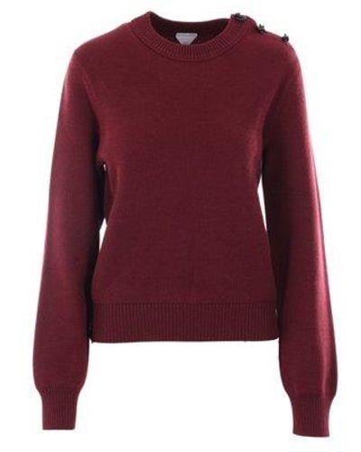 Bottega Veneta Long Sleeved Knitted Jumper - Red