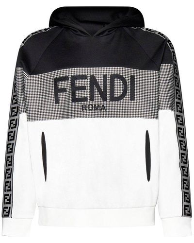 Fendi Logo Cotton-bend Hoodie - Black