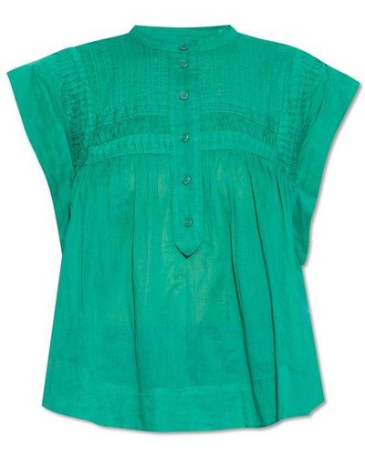Isabel Marant 'leaza' Cotton Top, - Green