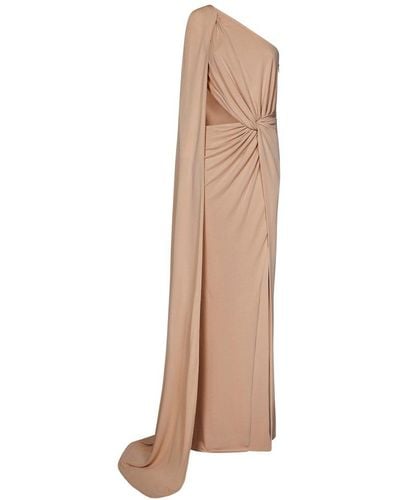 Elie Saab Jersey Fluid One-shoulder Dress - Natural