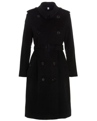Burberry Double-breasted Kensington Trench Coat - Black
