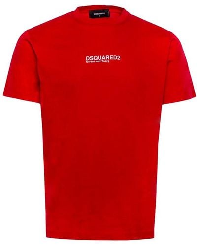 DSquared² Logo Printed Short-sleeved T-shirt - Red