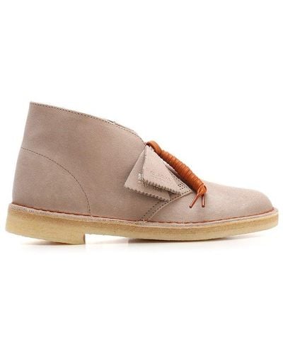 Clarks Lace-up Ankle Desert Boots - Natural