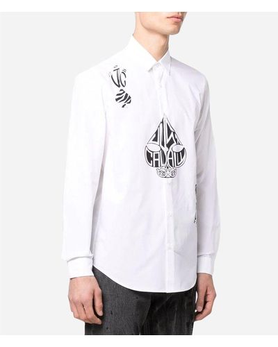 Just Cavalli Ace Logo Print Shirt - White