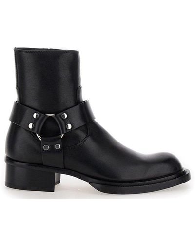 Alexander McQueen Round-toe Ankle Boots - Black