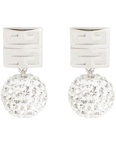 Givenchy 4g Crystal Earrings Jewelry - White