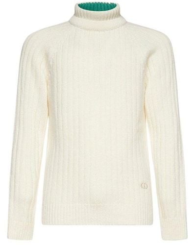 Dior Turtleneck Rib-knit Sweater - White
