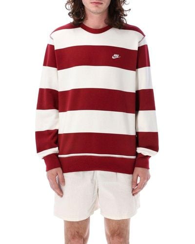 Nike Logo-embroidered Striped Sweatshirt