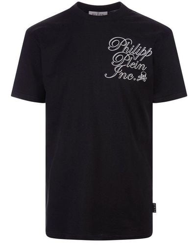 Philipp Plein Logo Printed Crewneck T-shirt - Black