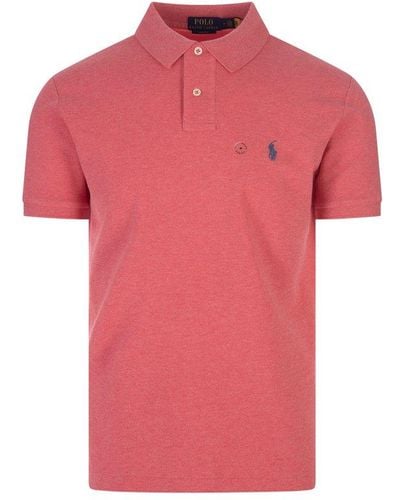 Polo Ralph Lauren Slim-fit Polo In Red Pique - Pink