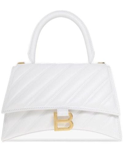 Balenciaga Hourglass Small Tote Bag - White