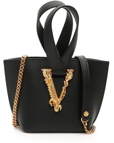 Versace Virtus Bucket Bag - Black