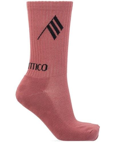 The Attico Socks With Logo, - Red