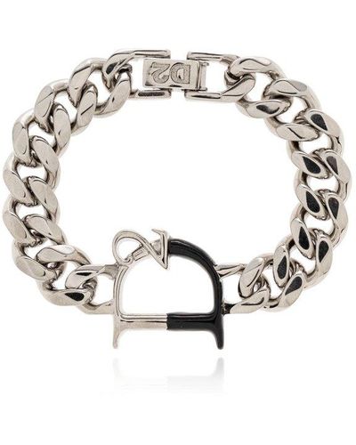 DSquared² Bracelet With Logo - Metallic