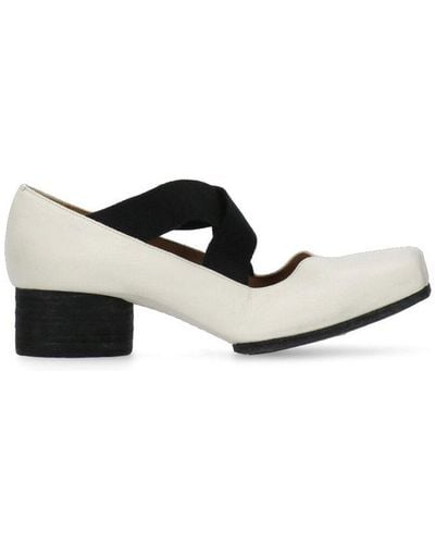 Uma Wang Square Toe Slip-on Ballerina Shoes - White