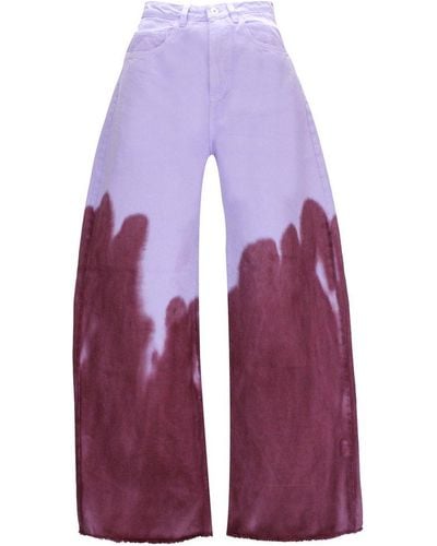 Marques'Almeida Tie-dye Wide Leg Jeans - Purple