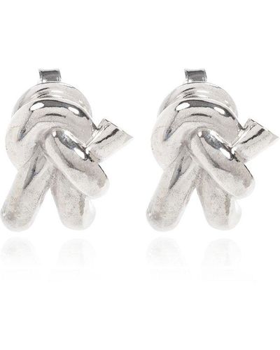 Bottega Veneta Silver Earrings, - Metallic