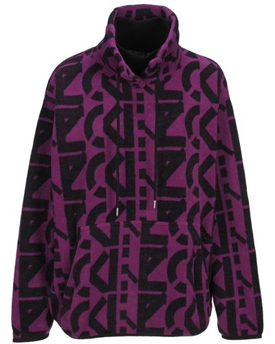 KENZO Sport Monogram Fleece Sweatshirt - Purple