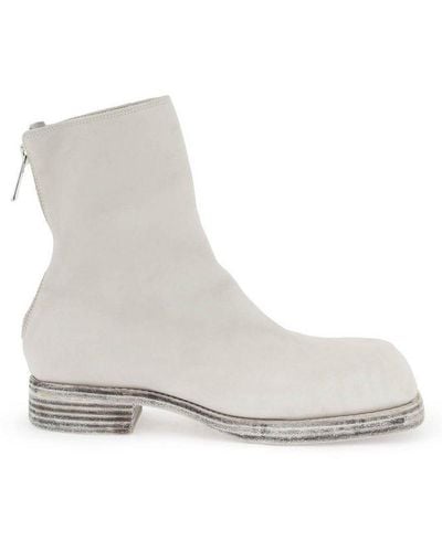 Guidi Leather Ankle Boots - White
