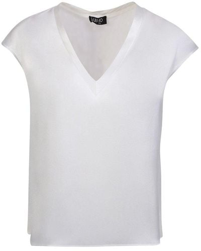 Liu Jo V-neck Short-sleeved T-shirt - White