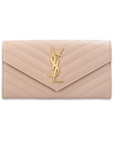 NWT Saint Laurent YSL Berlingo Quilted Leather Logo Zip Key Pouch Charm  Wallet