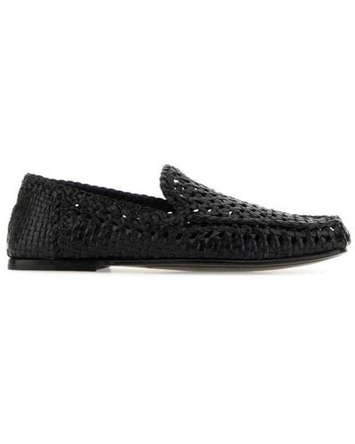 Dolce & Gabbana Hand-woven Driver Loafers - Black