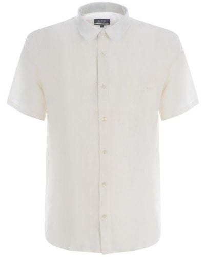 A.P.C. Buttoned Short Sleeved Shirt - White