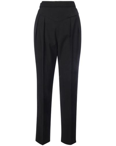 RED Valentino Red High-waisted Tapered Trousers - Black
