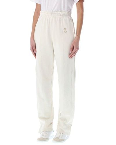 Isabel Marant Inayaki Logo Embroidered Track Trousers - White