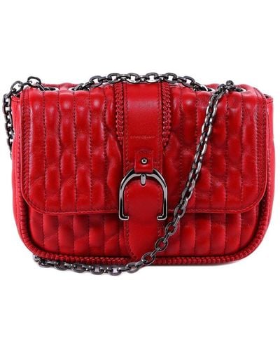 Longchamp, Bags, Longchamp Red Leather Hobo Shoulder Bag