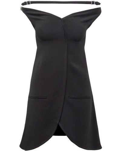 Courreges Ellipse Crepe Bustier Mini Dress - Black