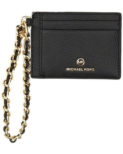 MICHAEL Michael Kors Black Calf Leather Cardholder Woman M Michael Kors