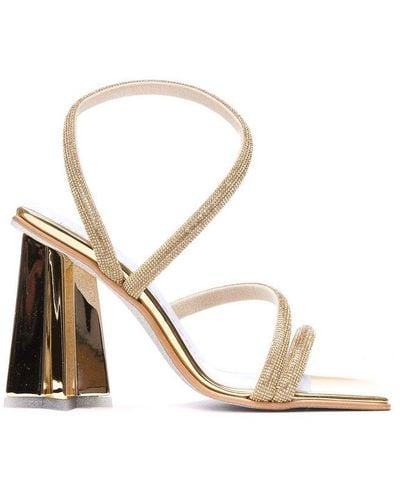 Chiara Ferragni Embellished Square Toe Sandals - Metallic